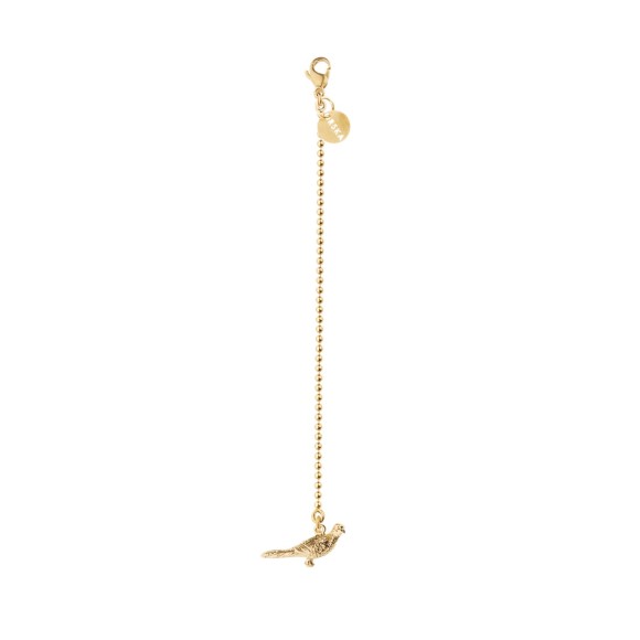 Goldener Schlüsselanhänger für eine Tasche aus der VIVO Kollektion mit Vogel, handgefertigt - ORSKA Kunstschmuck