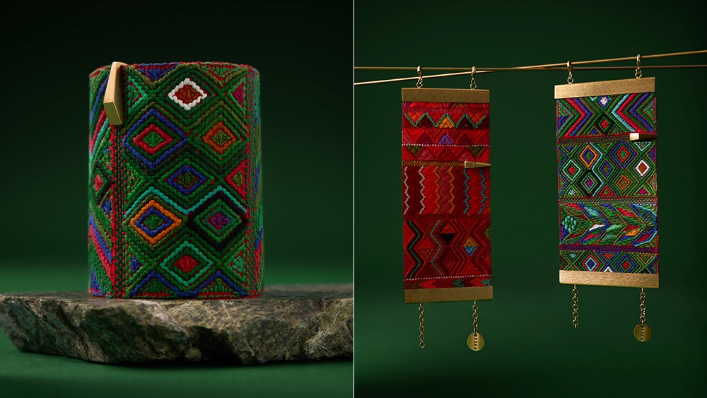 Breite, gewebte Armbänder aus Guatemala