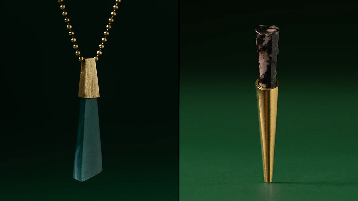 Vergoldeter Jadeschmuck aus Guatemala