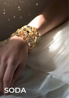 Schmuck aus der Soda-Kollektion hergestellt im 3D-Druck und mit Swarovski-Kristallen von ORSKA
