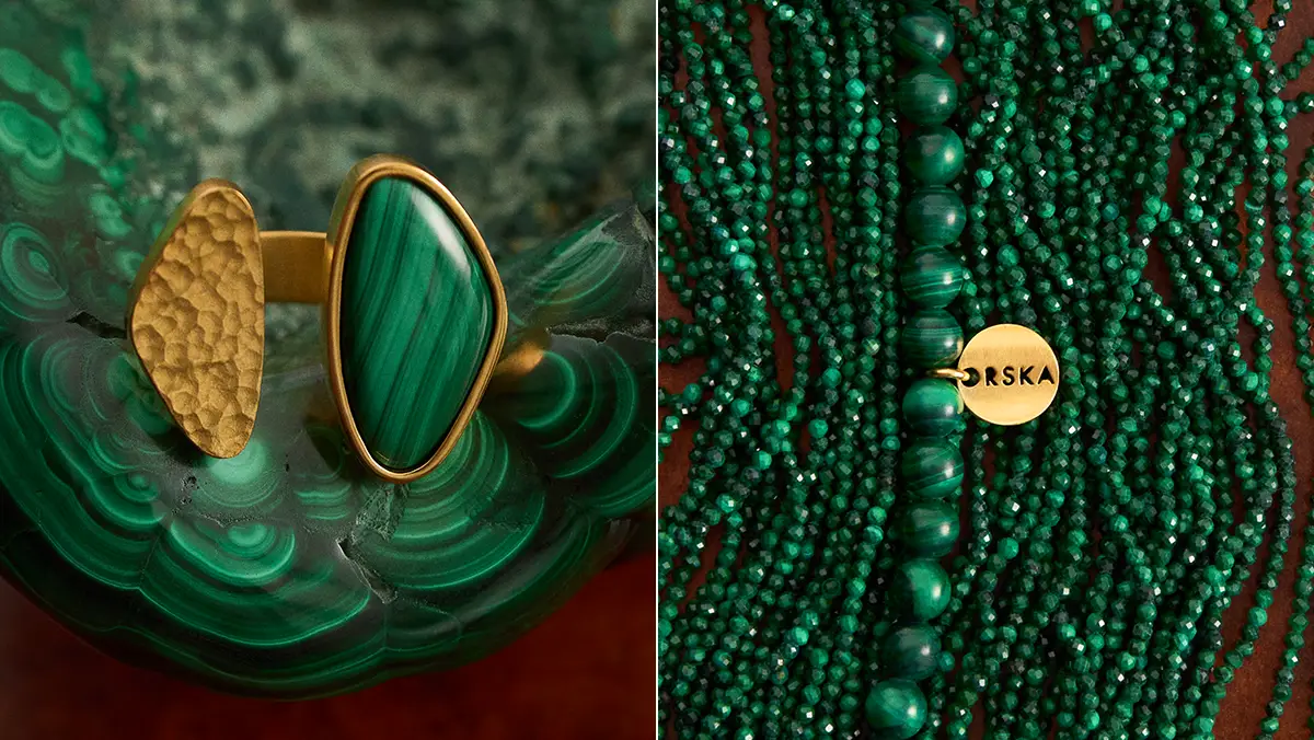 Malachit in Schmuck von ORSKA